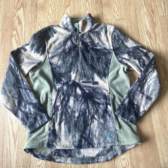 Cabela's Outfit Her Camo Fleece Quarter Zip Pullover Jacket Large - Picture 1 of 12